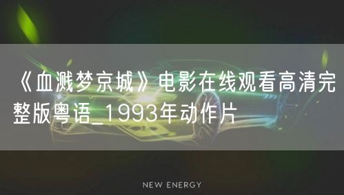 《血溅梦京城》电影在线观看高清完整版粤语_1993年动作片